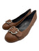 Gucci Shoe Size 40 Brown Pebble Leather Block Heel Buckle Logo Round Toe Sandals Brown / 40