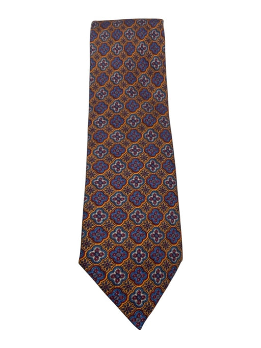 Miller Brothers Orange & Blue Silk Medallion Men's Ties Orange & Blue