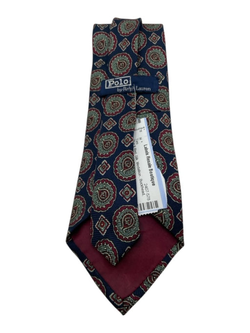 Polo Blue & Red Silk Medallion Men's Ties Blue & Red
