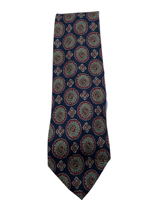 Polo Blue & Red Silk Medallion Men's Ties Blue & Red