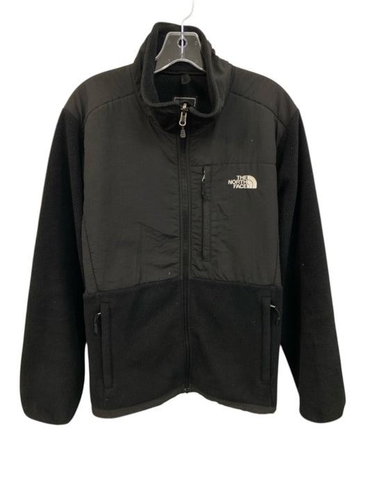 The North Face Size XL Black Nylon Blend Fleece Fabric Block Zip Front Sweater Black / XL