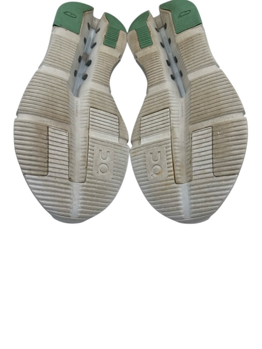 On Cloud Shoe Size 8.5 White & Green Synthetic Knit Perforated Lace Up Sneakers White & Green / 8.5