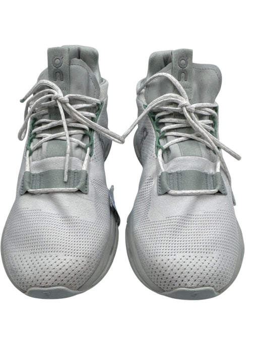 On Cloud Shoe Size 8.5 White & Green Synthetic Knit Perforated Lace Up Sneakers White & Green / 8.5