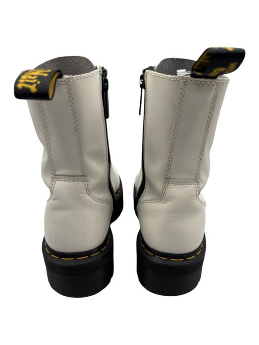 Dr Marten Shoe Size 9 White & Black Leather Round Toe Platform Lace Up Boots White & Black / 9