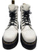 Dr Marten Shoe Size 9 White & Black Leather Round Toe Platform Lace Up Boots White & Black / 9