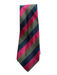 Celine Vintage Green & Navy Silk Striped Men's Ties Green & Navy