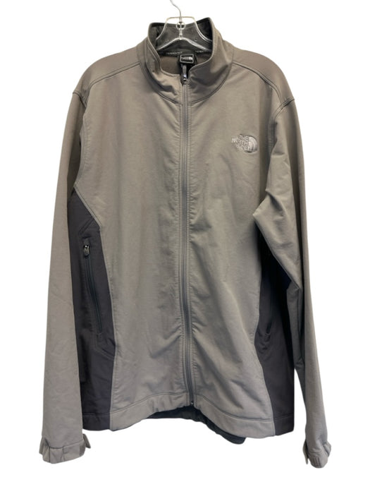 The North Face Size XXL Gray Synthetic Solid Zip UP Men's Jacket Gray / XXL