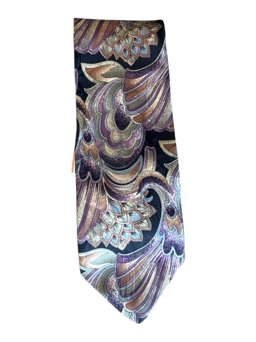 Givenchy Purple & Blue Print Silk Paisley Men's Ties Purple & Blue Print