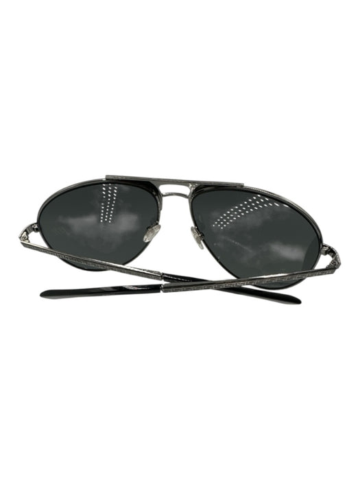 Versace Black & Silver Metal Aviator Men's Sunglasses Black & Silver