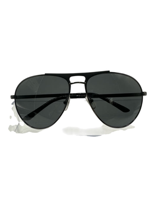 Versace Black & Silver Metal Aviator Men's Sunglasses Black & Silver