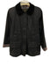 Barbour Size 6 Gray & Black Waxed Cotton Flap Pocket Zip & Snap Close Jacket Gray & Black / 6