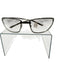 Gucci Silver Metal Frame Rectangle Gray Lens Gradient Sunglasses Silver
