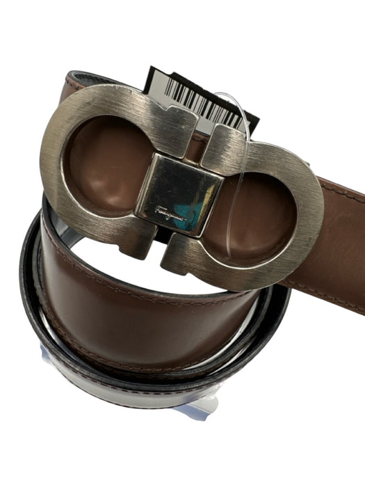 Salvatore Ferragamo AS IS - Scratched Brown & Black Leather Reversible Belt Brown & Black / L