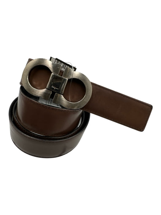 Salvatore Ferragamo AS IS - Scratched Brown & Black Leather Reversible Belt Brown & Black / L