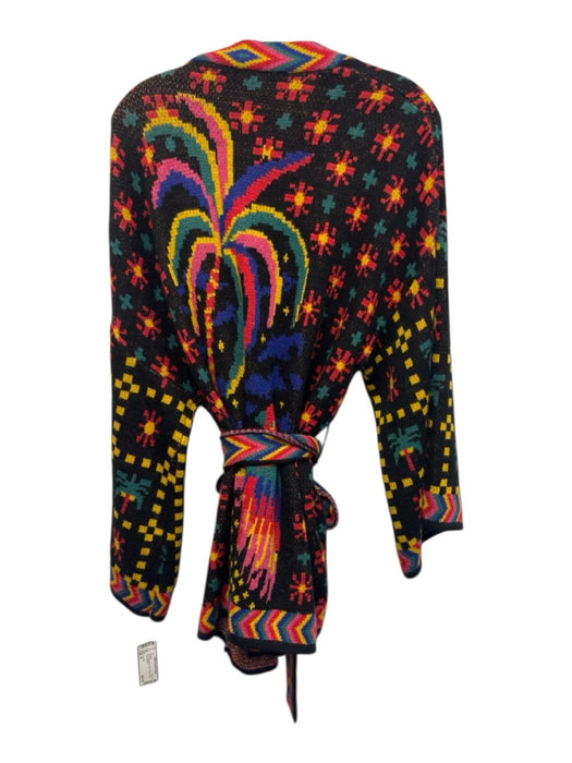 Farm Rio Size M Multi Poly Blend Flora & Fauna Wrap Belt Sweater Multi / M