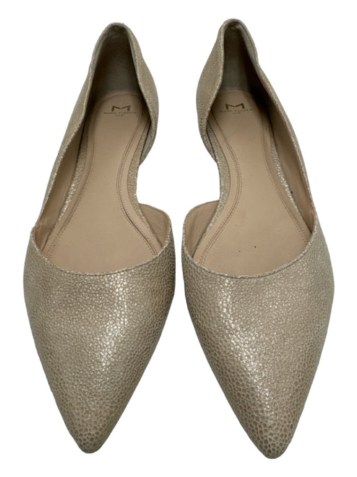 Marc Fisher Shoe Size 10 Beige Leather Crackled Pointed Toe closed heel Flats Beige / 10