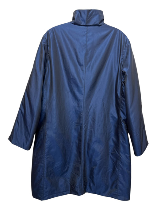 Armani Collezioni Size 10 Blue & Black Acetate Blend Long Sleeve Coat Coat Blue & Black / 10