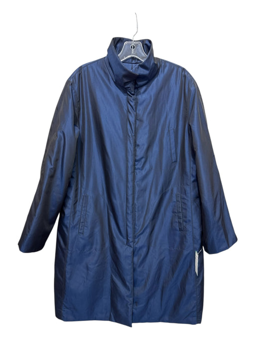 Armani Collezioni Size 10 Blue & Black Acetate Blend Long Sleeve Coat Coat Blue & Black / 10