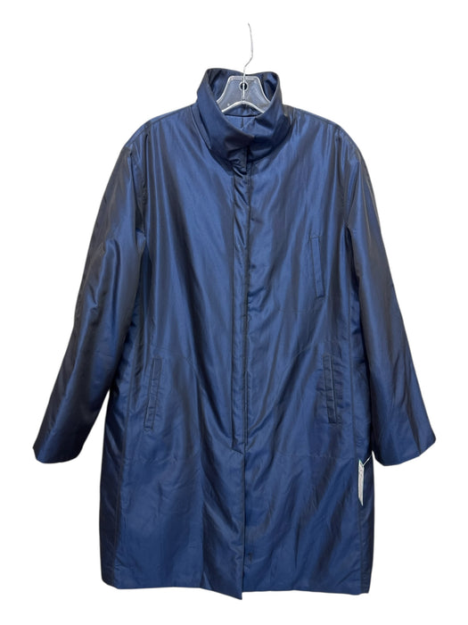 Armani Collezioni Size 10 Blue & Black Acetate Blend Long Sleeve Coat Coat Blue & Black / 10