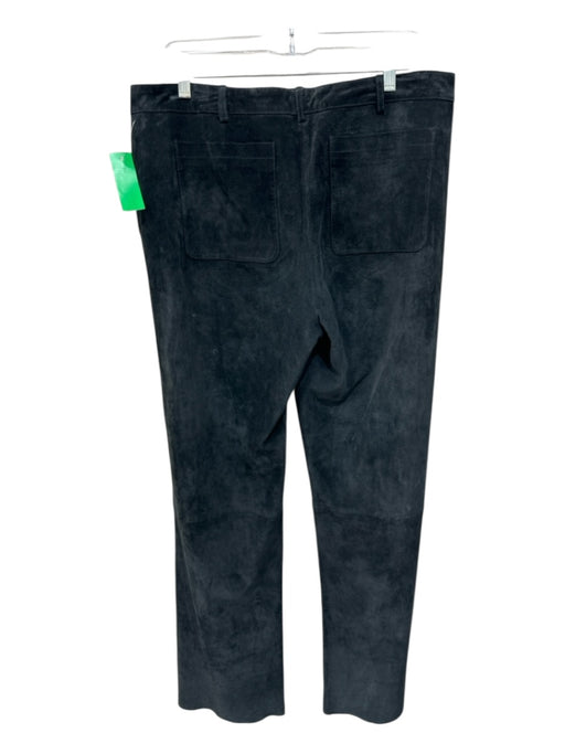 Lilly Pulitzer Size 12 Black Pig Suede Mid Rise Dotted Zip & Button Pants Black / 12