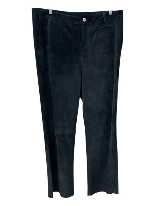 Lilly Pulitzer Size 12 Black Pig Suede Mid Rise Dotted Zip & Button Pants Black / 12