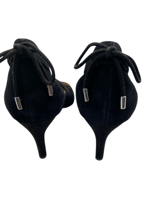 Franco Sarto Shoe Size 12 Black Suede Kitten Heel Pointed Toe Cut Out Pumps Black / 12