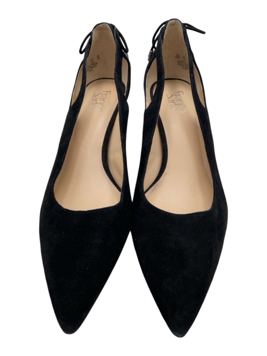 Franco Sarto Shoe Size 12 Black Suede Kitten Heel Pointed Toe Cut Out Pumps Black / 12