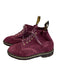 Dr Marten Shoe Size 8 Burgundy Suede Lace Up Block Heel Ankle High Boots Burgundy / 8