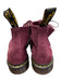 Dr Marten Shoe Size 8 Burgundy Suede Lace Up Block Heel Ankle High Boots Burgundy / 8