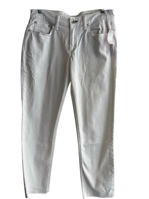 Rag & Bone Size 27 White Cotton 5 Pocket Mid Rise Straight Leg Raw Hem Jeans White / 27