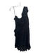 Ulla Johnson Size 6 Black Cotton Blend One Shoulder Floral Ruffle Ruched Dress Black / 6