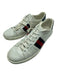 Gucci Shoe Size 38.5 White, Navy, Red Leather Lace Up Gucci Web Low Top Sneakers White, Navy, Red / 38.5