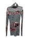 Jean Paul Gaultier Size L Gray, Blue, Multi Polyamide Mesh Stripes & Fruit Dress Gray, Blue, Multi / L