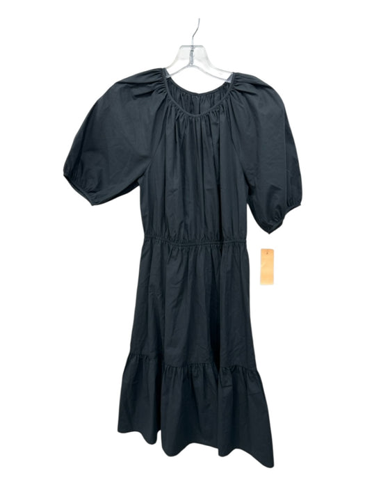 Rails Size XS Black Cotton & Lyocell Short Sleeve Elastic Waist Tiered Dress Black / XS