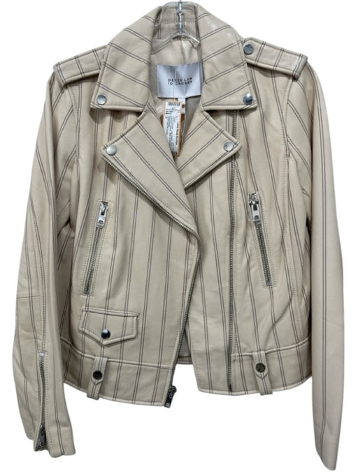 Derek Lam 10 Crosby Size 2 Cream & Brown Lamb leather Silver Hardware Jacket Cream & Brown / 2