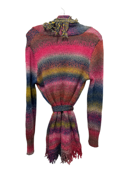 Amanda Uprichard Size S Pink, Blue, Multi Polyester, Acrylic, Wool Sash Cardigan Pink, Blue, Multi / S