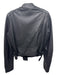 Etro Size 46 Black Lamb leather Zip Up Mock Neck Biker Jacket Black / 46