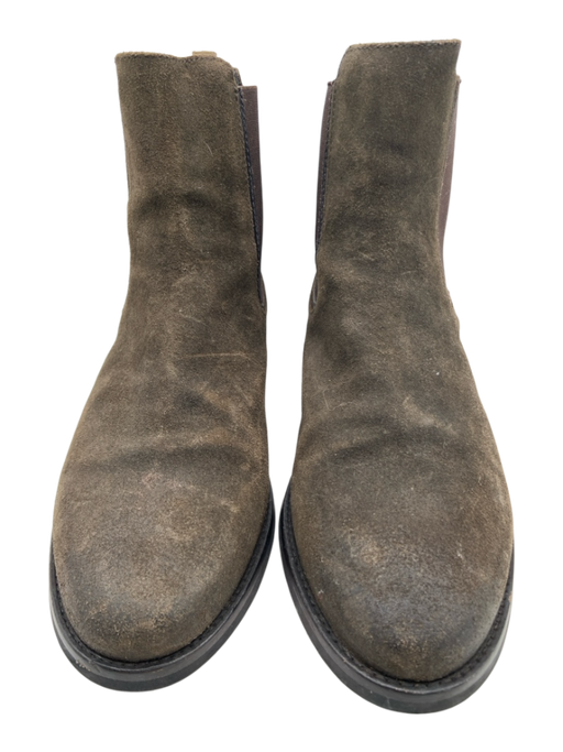 Thursday Boot Co. Shoe Size 9 Olive Brown Suede Elastic Ankle Pull Tab Boots Olive Brown / 9