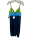 Staud Size 6 Navy, Blue, Green Viscose Blend Spaghetti Strap Color Block Dress Navy, Blue, Green / 6