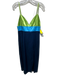 Staud Size 6 Navy, Blue, Green Viscose Blend Spaghetti Strap Color Block Dress Navy, Blue, Green / 6