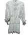 Waimari Size Small White Cotton Long Sleeve Floral Eyelet Lace Detail Dress White / Small