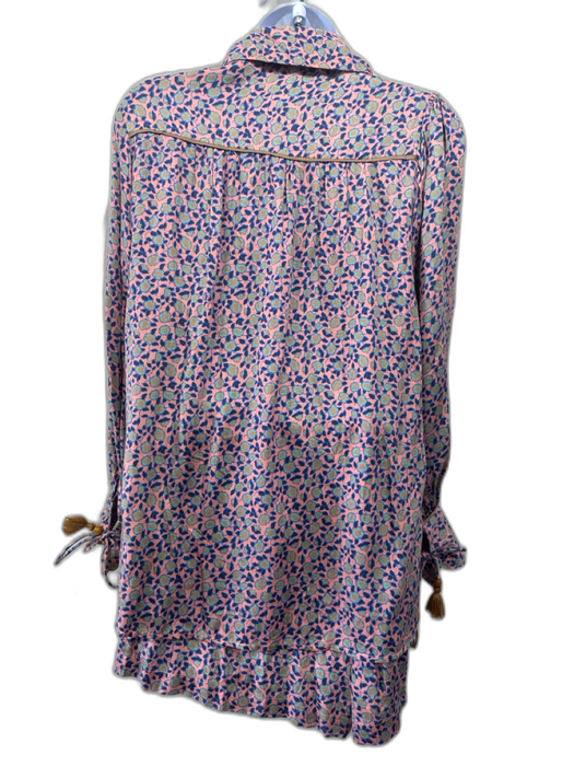 Omika Size XS Pink, Blue, Green Modal Long Sleeve Floral Half Button Short Set Pink, Blue, Green / XS