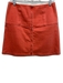 Chanel Size 40 Faded Red Cotton Denim Zip Front Paneled Logo Skirt Faded Red / 40