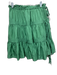 Marc Jacobs Size Small Green Silk Drawstring Elastic Waist Tiered Skirt Green / Small