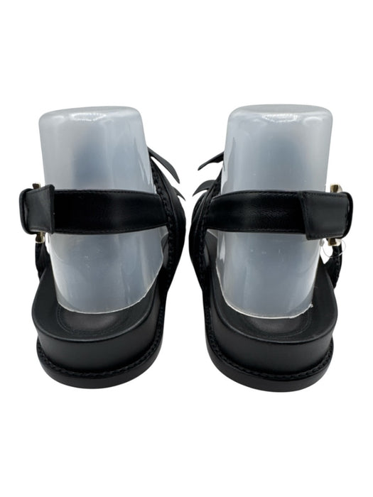 Alexandre Birman Shoe Size 40 Black Leather Double Strap Bow Detail Sandals Black / 40