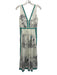 Le Sirenuse Size 38 White & Multi Cotton Sleeveless V Neck all over Dress White & Multi / 38