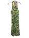 Poupette St. Barth Size S White, Green, Multi Cotton Fringe Swiss Dot Maxi Dress White, Green, Multi / S