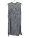 Nili Lotan Size M Blue & White Cotton Striped Sleeveless Midi Sash Inc Dress Blue & White / M