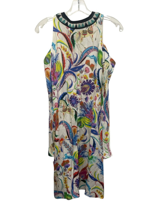 Etro Size 44 White & Multi Shoulder Cut Out Long Sleeve All Over Print Dress White & Multi / 44
