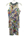 Etro Size 44 White & Multi Shoulder Cut Out Long Sleeve All Over Print Dress White & Multi / 44